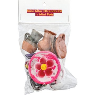 El Fandango Trading Mini Clay Pots Day of the Dead Altar Ofrenda Kit, 12 pc