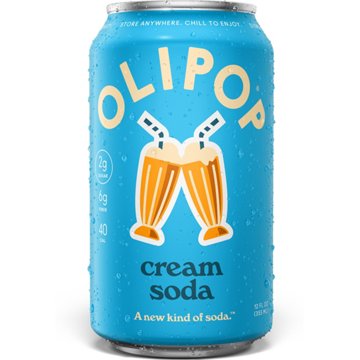 Olipop Cream Soda 6g Fiber Prebiotic Soda