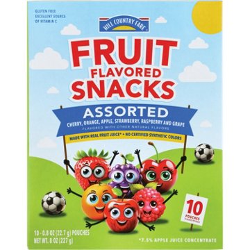 Hill Country Fare Fruit Snack 0.8 oz Pouches, 10 ct