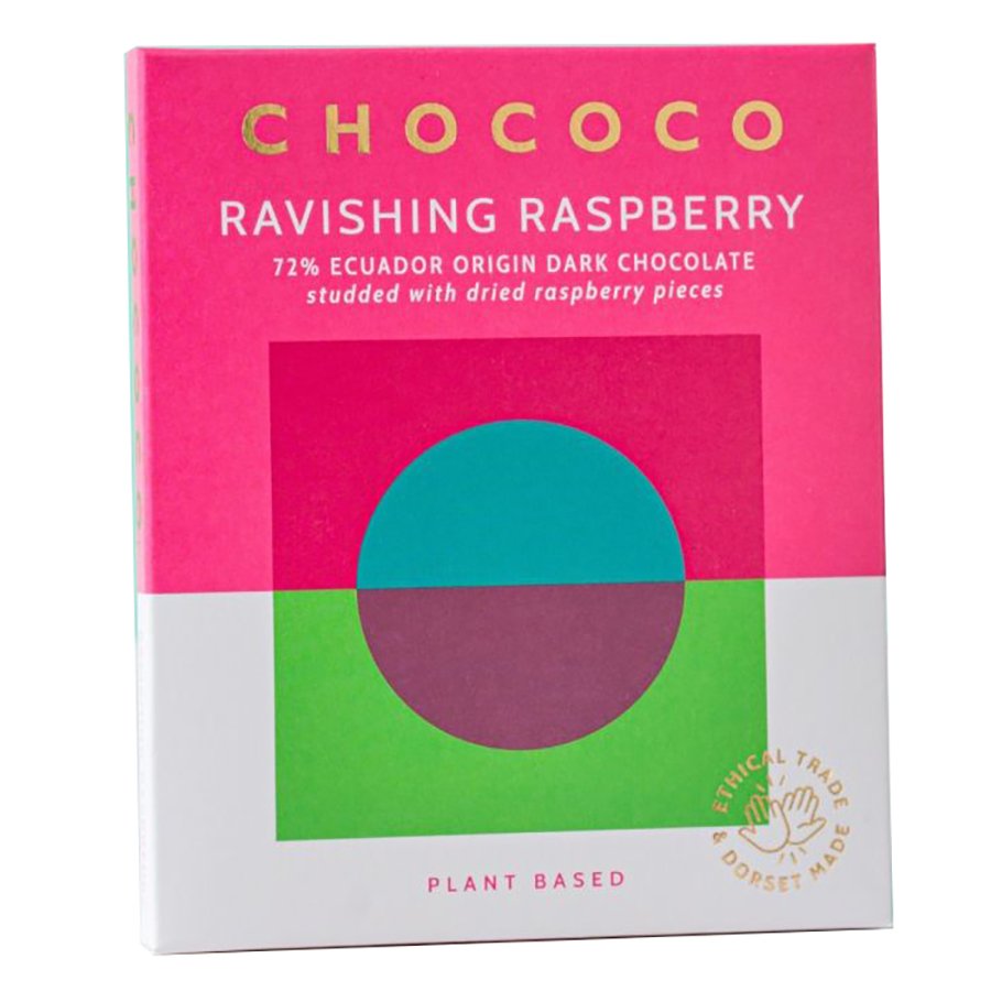 Chococo Ravishing Raspberry 72% Dark Chocolate Bar, 75 g | Central ...