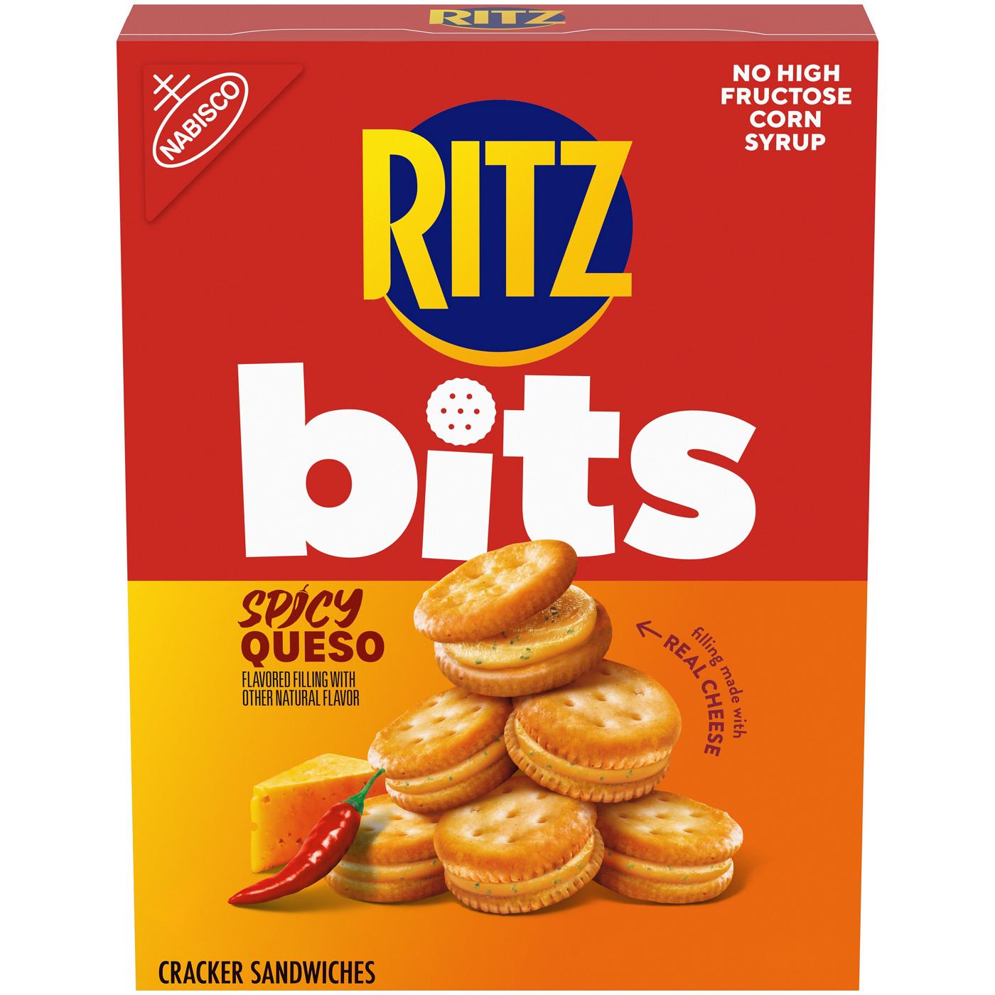 Ritz Bits Spicy Queso Cracker Sandwiches ; image 1 of 3