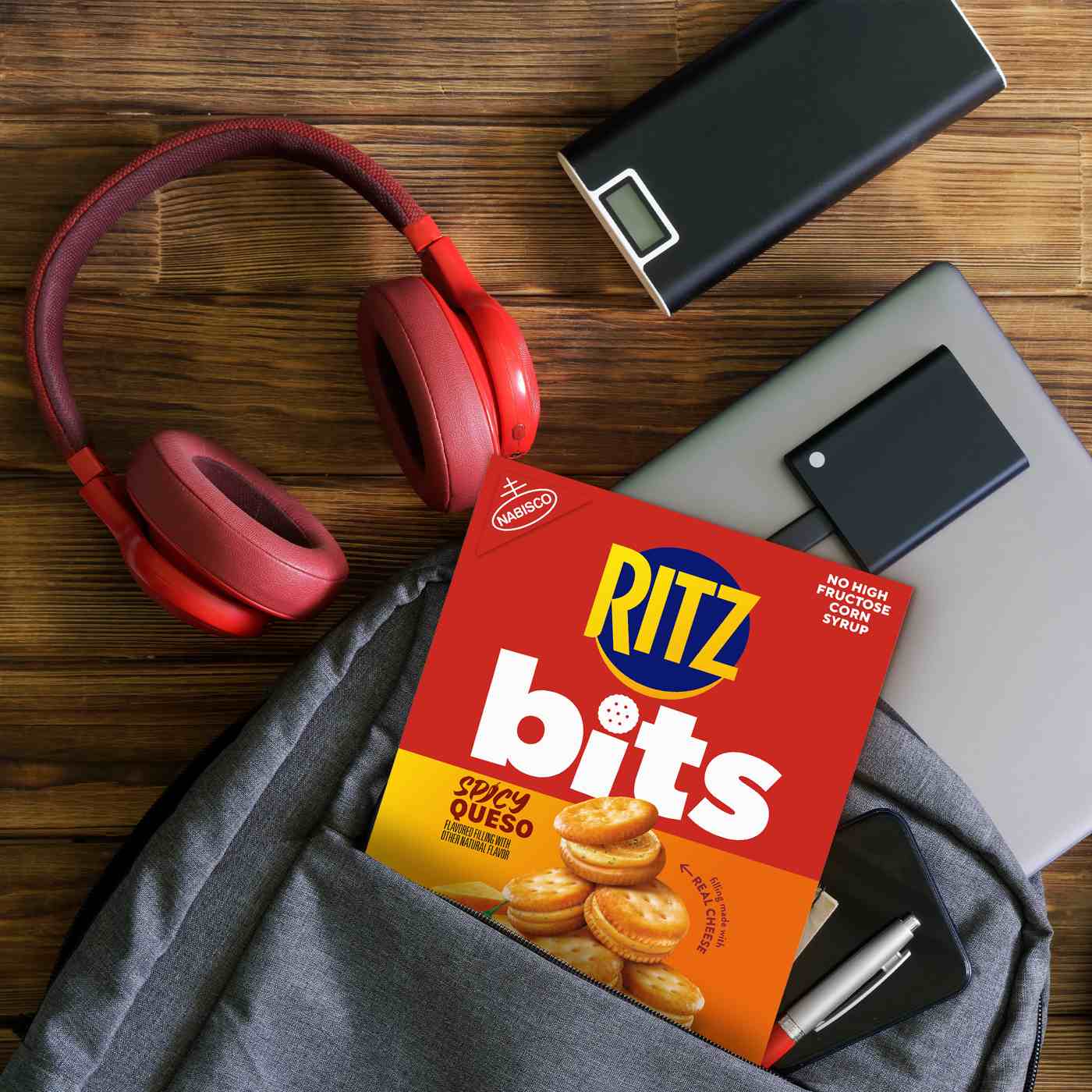 Ritz Bits Spicy Queso Cracker Sandwiches ; image 3 of 3