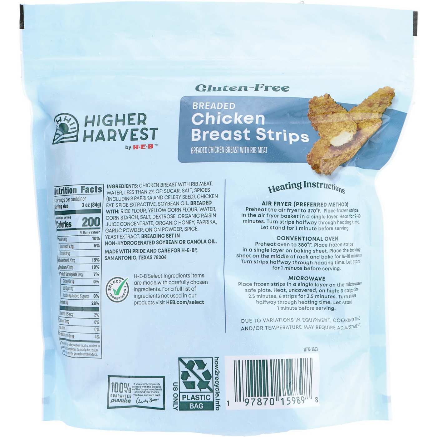 Higher Harvest by H-E-B Gluten Free Breaded Chicken Breast Strips - 14g Protein; image 6 of 7
