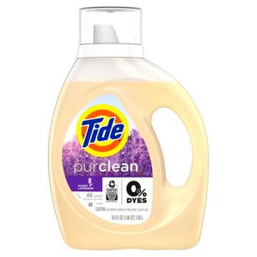 Tide Purclean Liquid Laundry Detergent, 48 Loads, Honey Lavender Scent, 63 oz