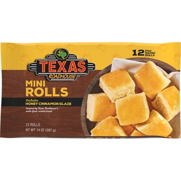 Texas Roadhouse Mini Pan Baked Rolls & Honey Cinnamon Glaze, 12 ct