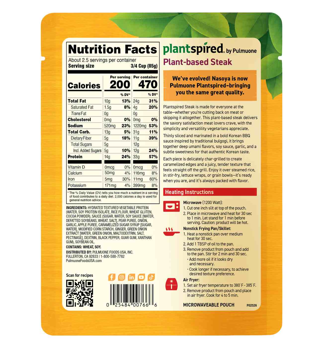 Plantspired Plant-Based Steak - Korean BBQ; image 2 of 2