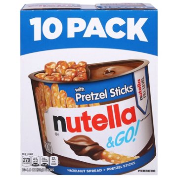 Nutella & Go! Hazelnut Spread + Pretzel Sticks Snack Packs