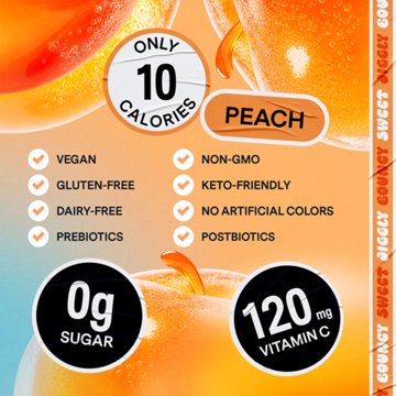 Dally Peach Gel Snack, 5.07 oz