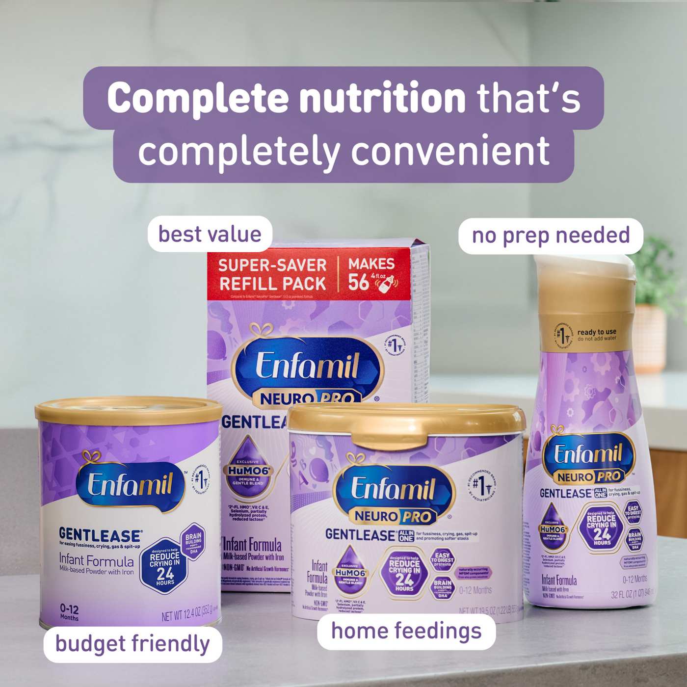 Enfamil NeuroPro Gentlease Baby Formula for Easing Fussiness, Gas, Spit-up in 24 Hrs; image 4 of 8