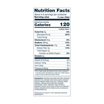 LesserEvil Organic Popped Popcorn - Garlic Parmesan, 4.6 oz