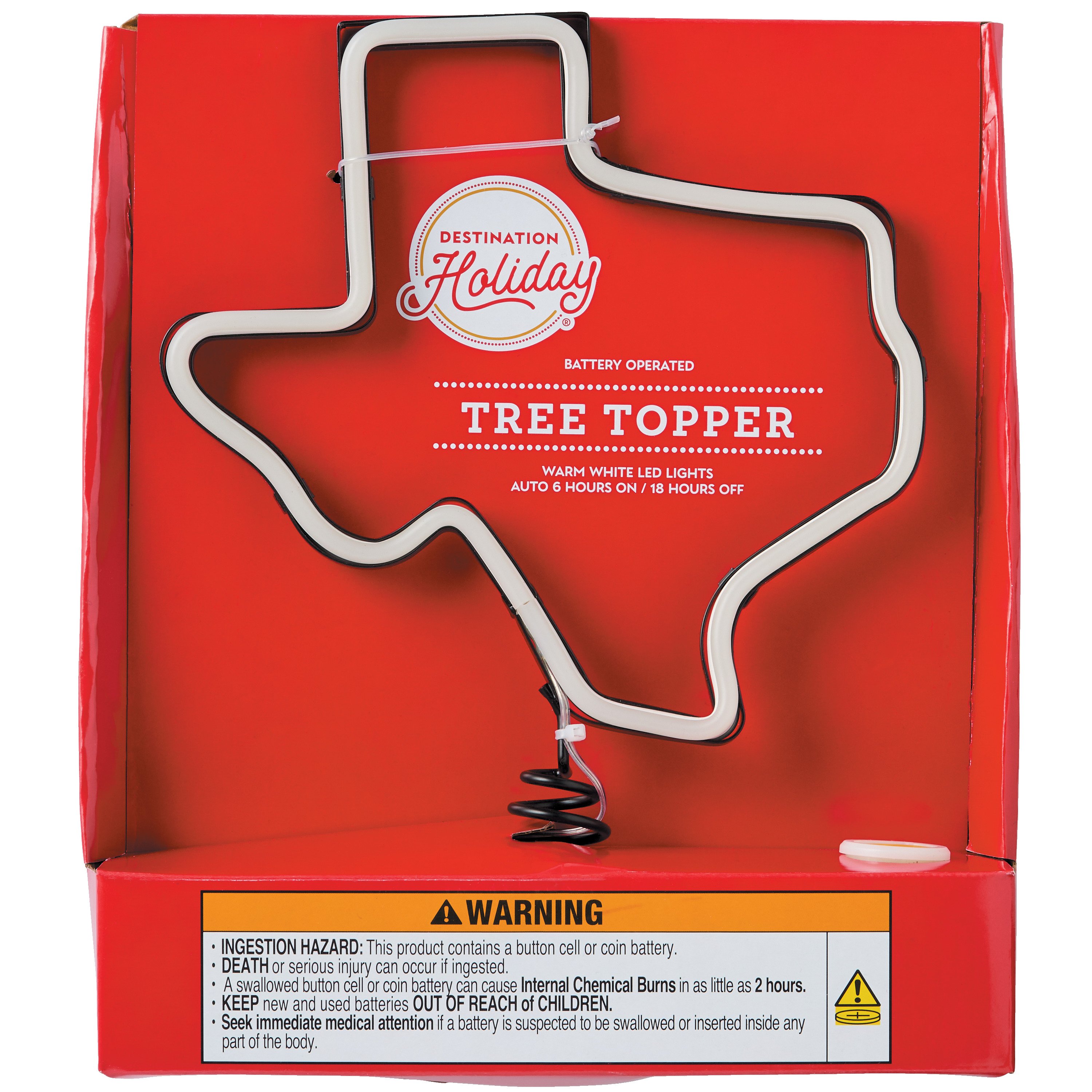Destination Holiday Battery Operated Texas Tree Topper - Shop Seasonal ...