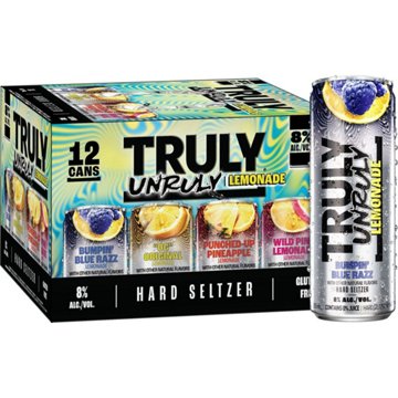 Truly Unruly Spiked & Sparkling Lemonade Hard Seltzer 12 pk Cans, 12 oz
