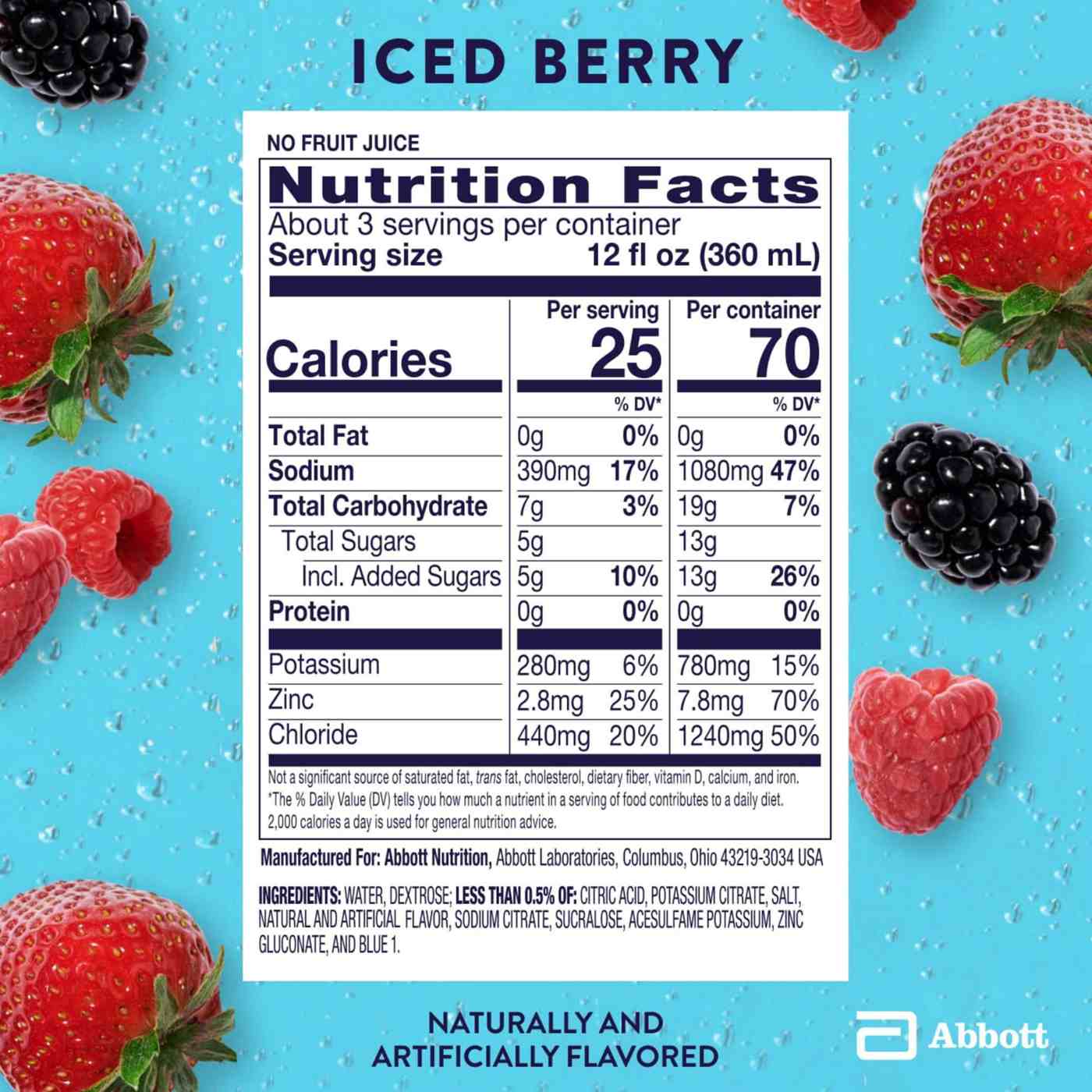 Pedialyte Electrolyte Solution Drink - Iced Berry; image 7 of 9