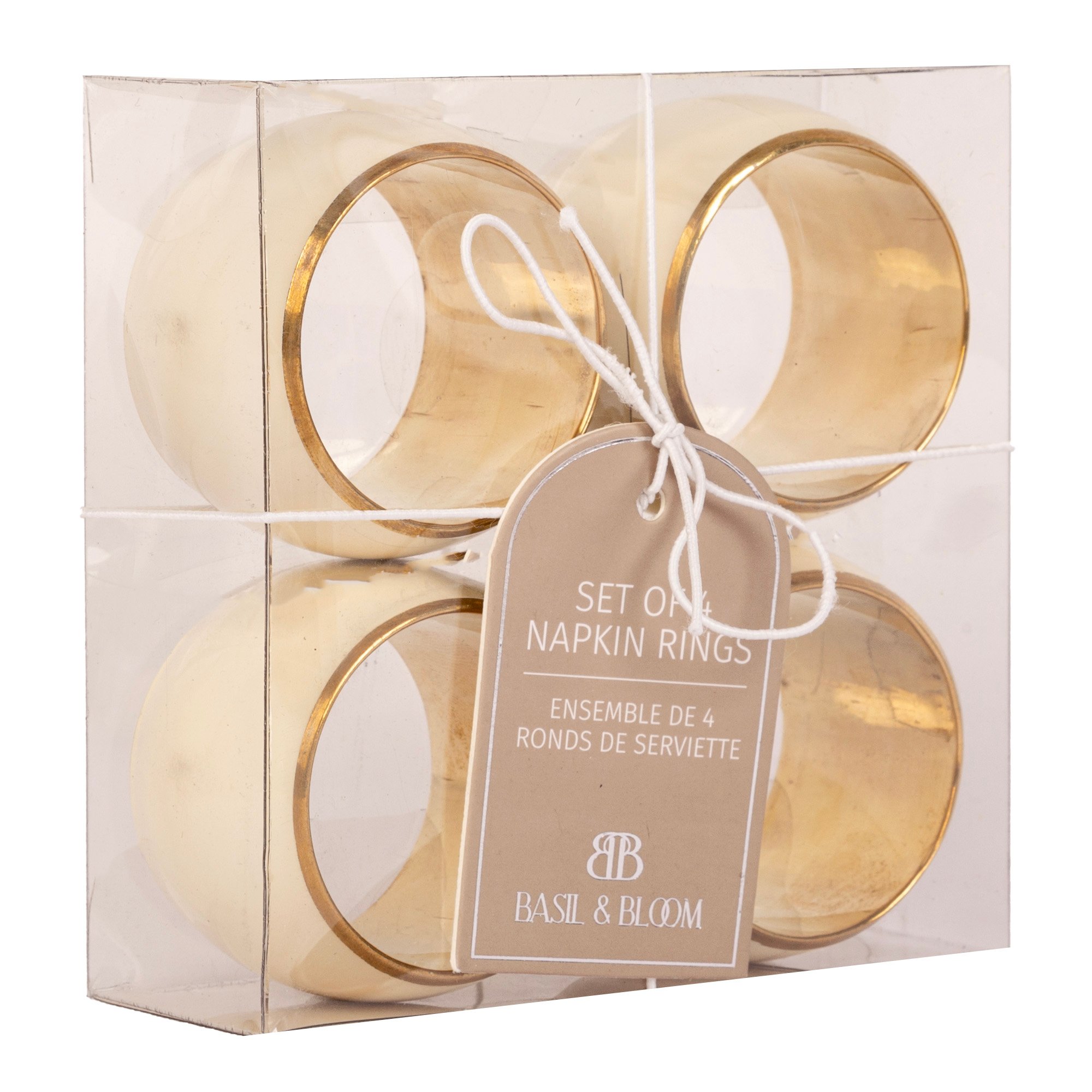 Basil & Bloom Napkin Ring Set - Gold Metal - Shop Seasonal decor at H-E-B