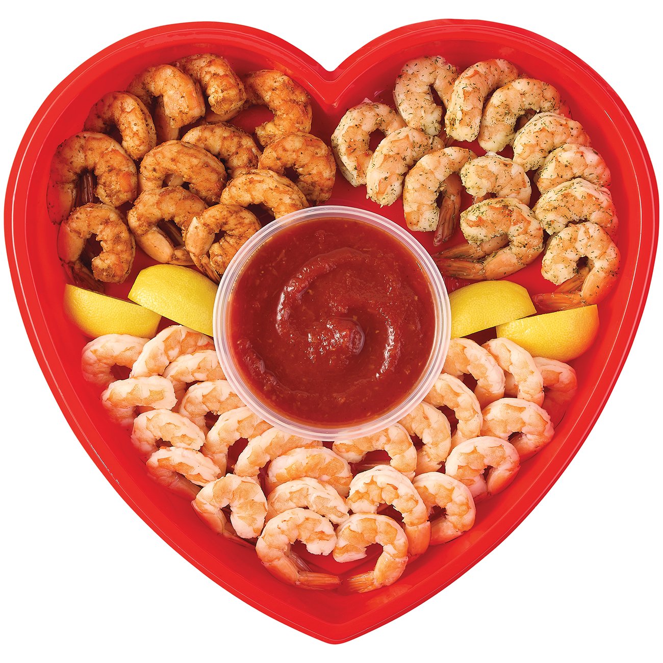 H-E-B Fish Market Seasoned Shrimp Heart Shaped Party Tray - Shop Shrimp ...
