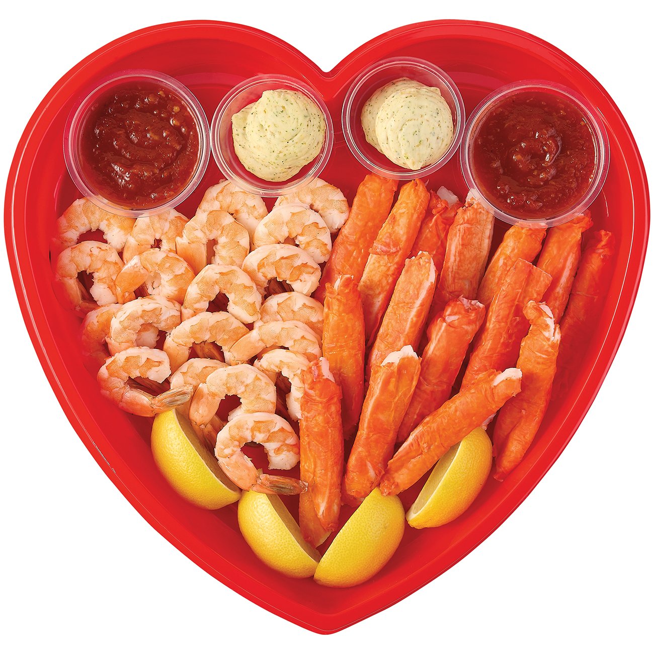 H-E-B Fish Market Imitation Crab & Shrimp Heart Shaped Party Tray ...