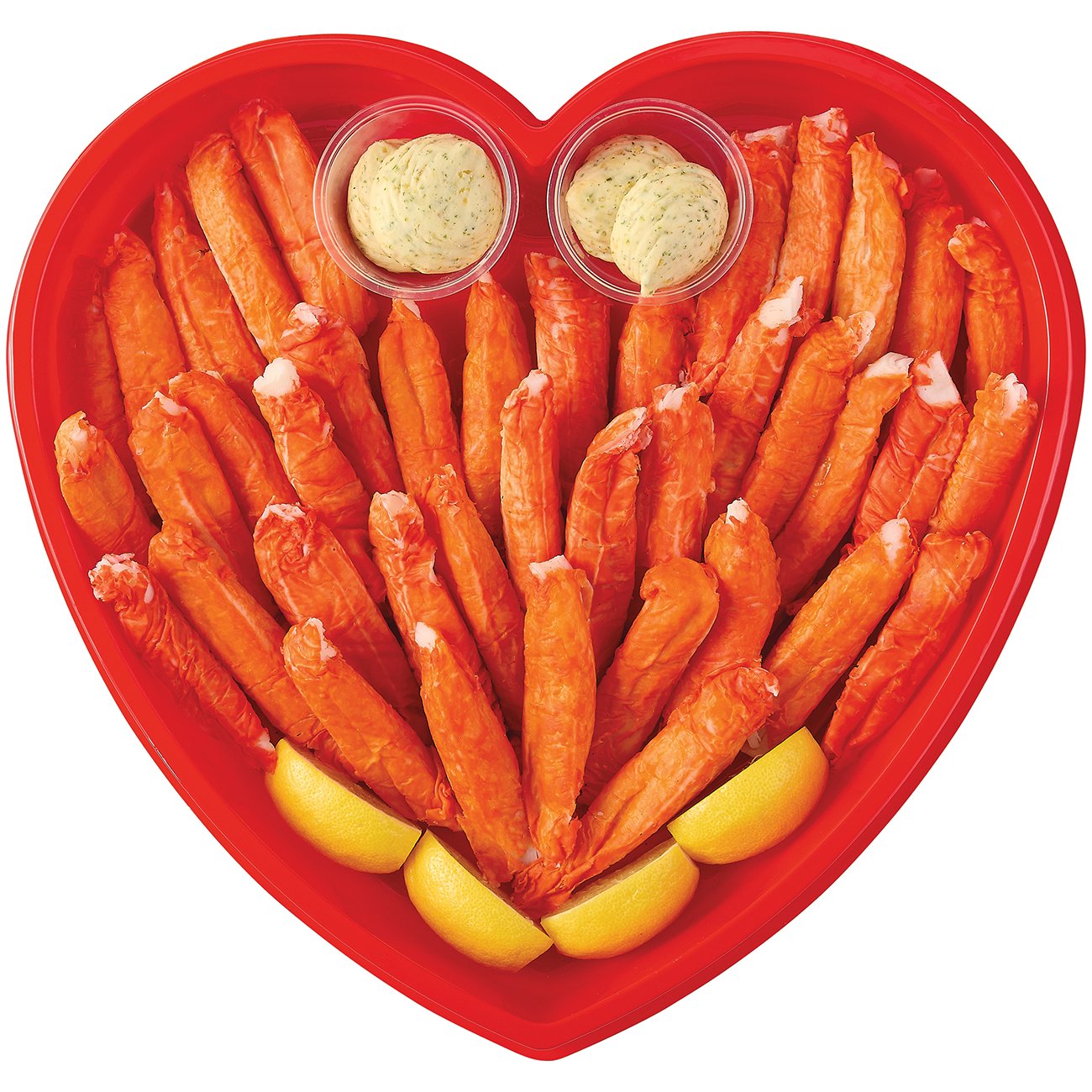 H-E-B Fish Market Imitation Crab Garlic Butter Heart Shaped Party Tray ...