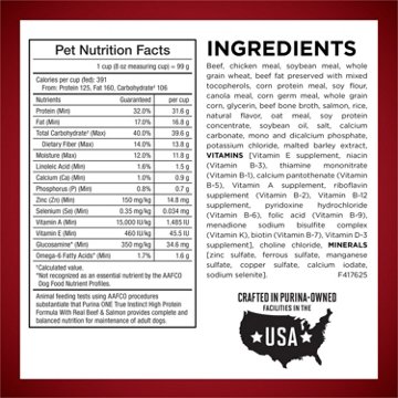 Purina ONE Natural High Protein Dry Dog Food Dry True Instinct - Real Beef and Salmon With Bone Broth
