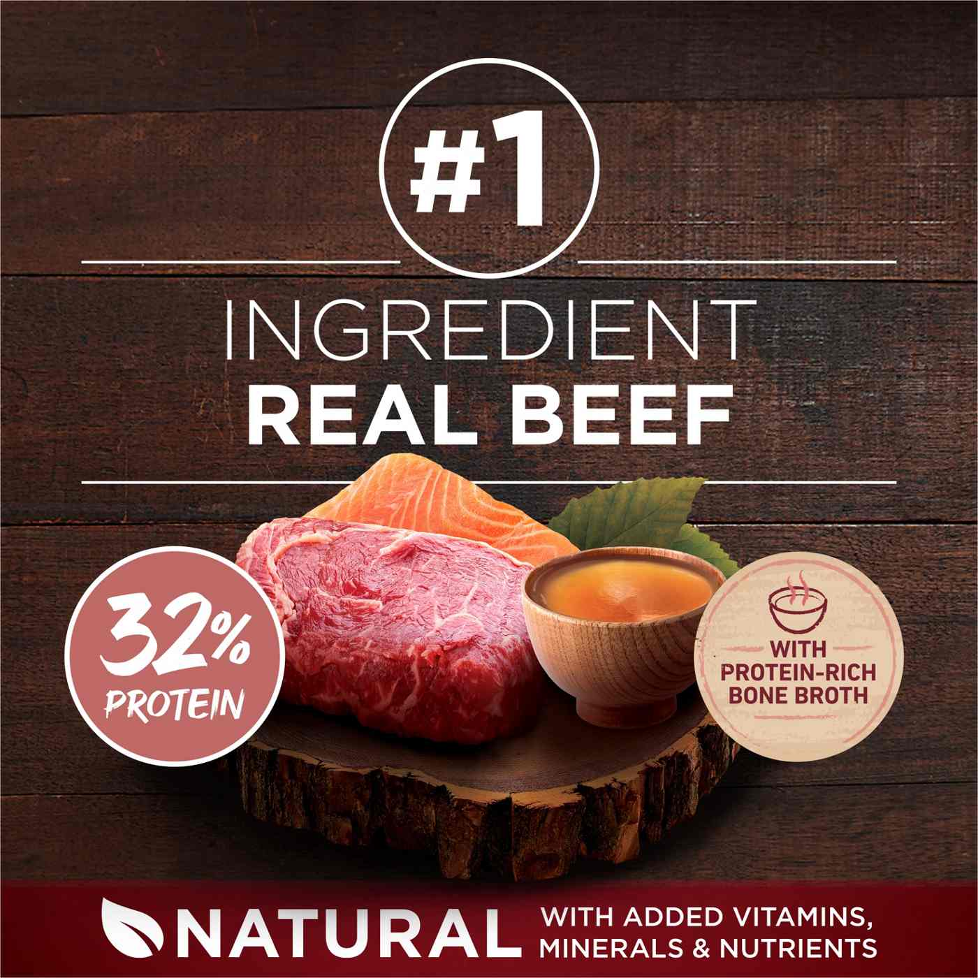 Purina ONE Natural High Protein Dry Dog Food Dry True Instinct - Real Beef and Salmon With Bone Broth; image 7 of 7