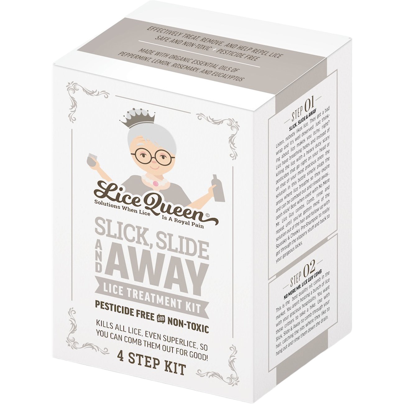 Lice Queen Non-Toxic Slick, Slide & Away Lice Treatment Kit & Nit