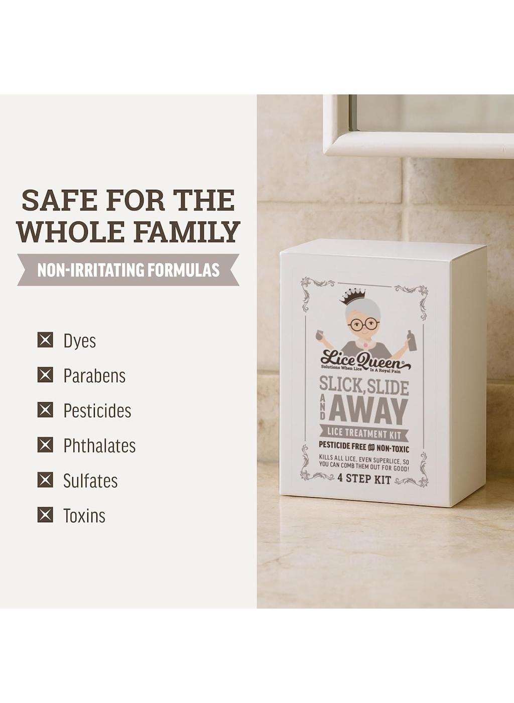 Lice Queen Non-Toxic Slick, Slide & Away Lice Treatment Kit & Nit Comb ; image 3 of 6