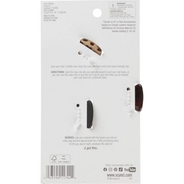 Scunci All Day Hold Skinny Claw Hair Clips - Assorted Sizes
