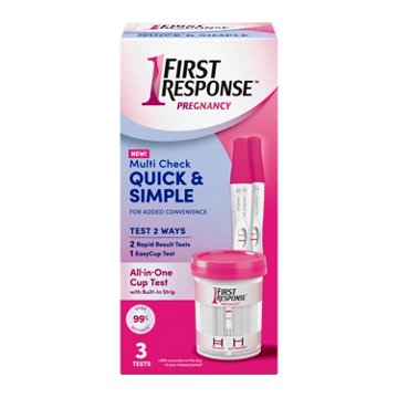 First Response Pregnancy Multi Check Quick & Simple + All-in-One Cup Test, 3 ct
