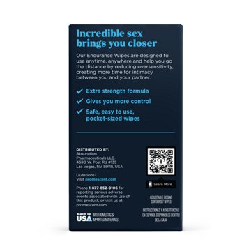 Promescent Better in Bed Last Longer Endurance Wipes, 7 ct
