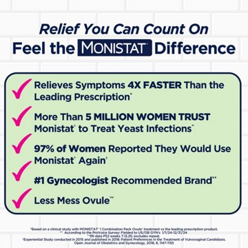 Monistat 3 Day Vagnial Yeast Infection Treatment, 3 ct