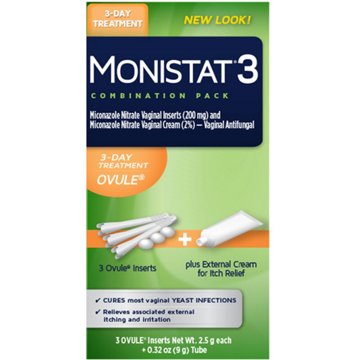 Monistat 3 Day Vagnial Yeast Infection Treatment - Combo pack, 3 ct