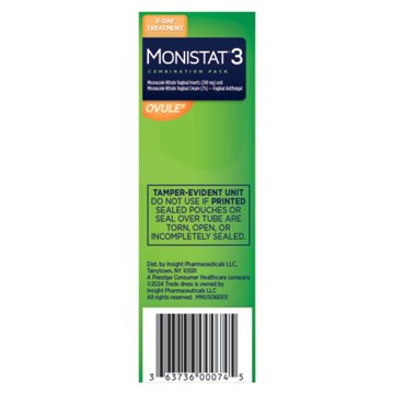 Monistat 3 Day Vagnial Yeast Infection Treatment - Combo pack, 3 ct