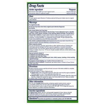 Monistat 3 Day Vagnial Yeast Infection Treatment - Combo pack, 3 ct
