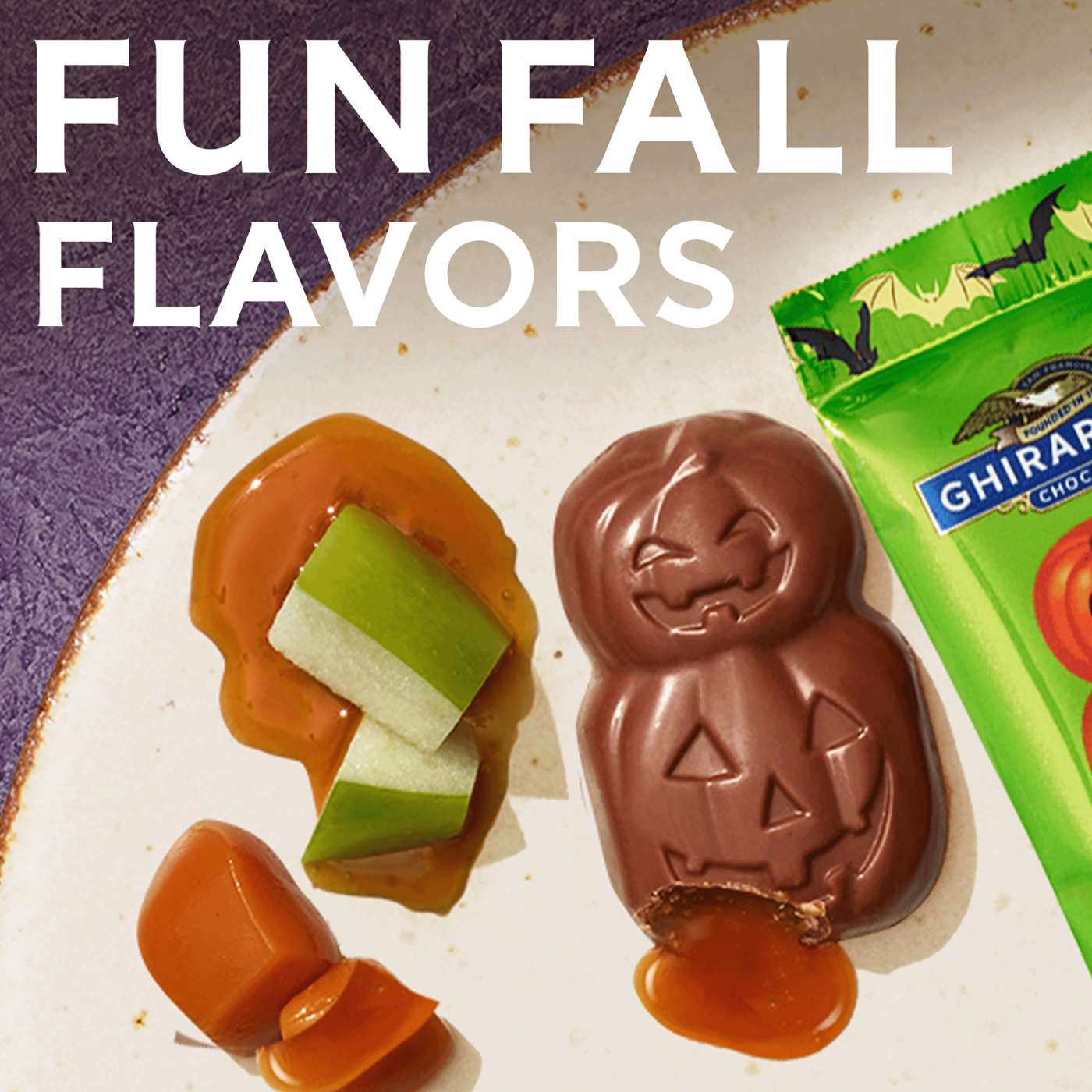 Ghirardelli Jack O'Lanterns Milk Chocolate Caramel Apple Halloween Candy; image 6 of 7