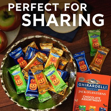 Ghirardelli Jack O'Lantern Chocolate Assortment Halloween Candy, 4.1 oz