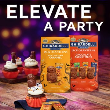 Ghirardelli Jack O'Lantern Chocolate Assortment Halloween Candy, 4.1 oz
