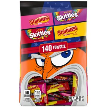 Skittles & Starburst Assorted Fun Size Chewy Halloween Candy