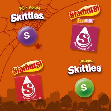 Skittles & Starburst Assorted Fun Size Chewy Halloween Candy