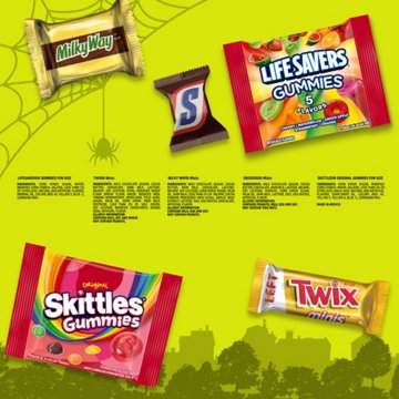 Snickers, Skittles, Life Savers, Milky Way & Twix Assorted Halloween Candy