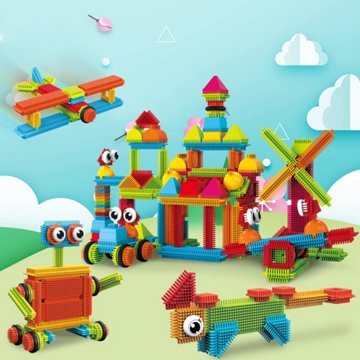 Picasso Tiles Bristle Lock 3D Building Tiles, 120 pc