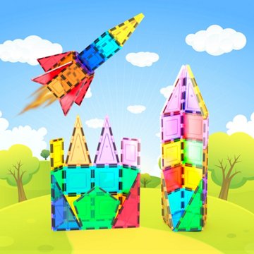 Picasso Tiles Rocket Booster Set, 32 pc