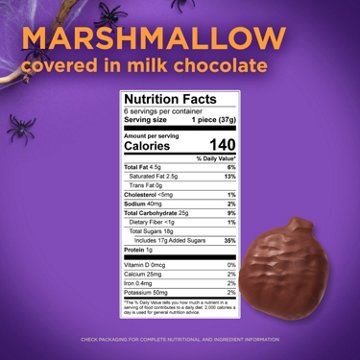 Russell Stover Pumpkins Milk Chocolate Marshmallow Halloween Candy, 6 pk, 7.8 oz