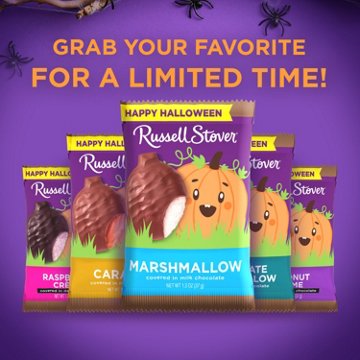 Russell Stover Pumpkins Milk Chocolate Marshmallow Halloween Candy, 6 pk, 7.8 oz