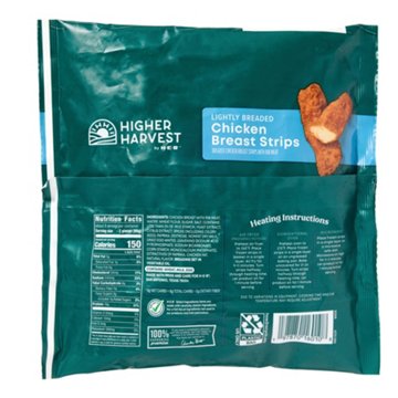 Higher Harvest by H-E-B Lightly Breaded Chicken Breast Strips - 16g Protein, 24 oz
