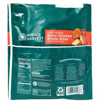 Higher Harvest by H-E-B Lightly Breaded Spicy Chicken Breast Bites - 16g Protein, 24 oz