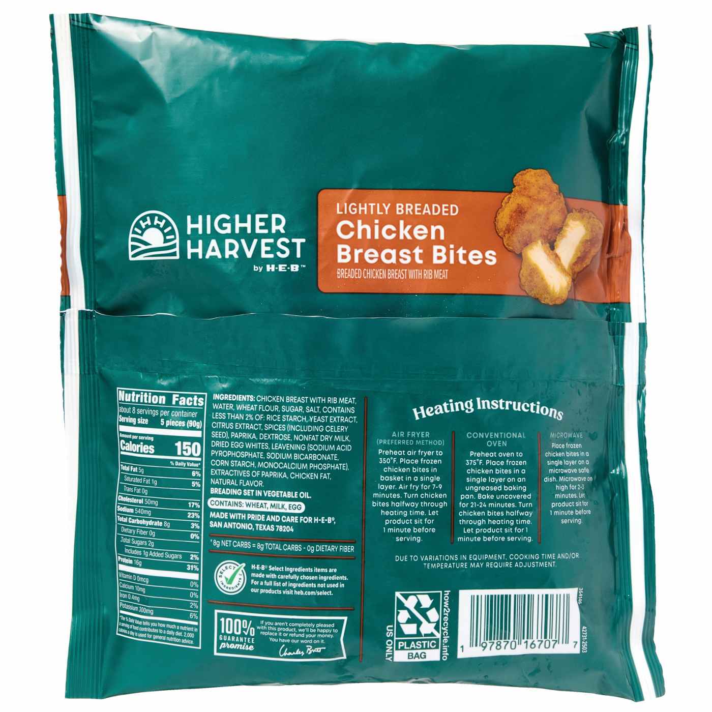 Higher Harvest by H-E-B Lightly Breaded Chicken Breast Bites - 16g Protein; image 5 of 5