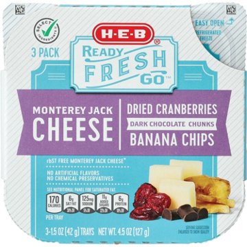 H-E-B Ready Fresh Go Monterey Jack Chocolate Cranberry Banana