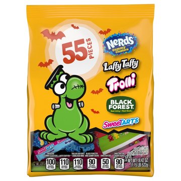 Nerds, SweeTARTS, Trolli, Laffy Taffy & Black Forest Assorted Halloween Candy