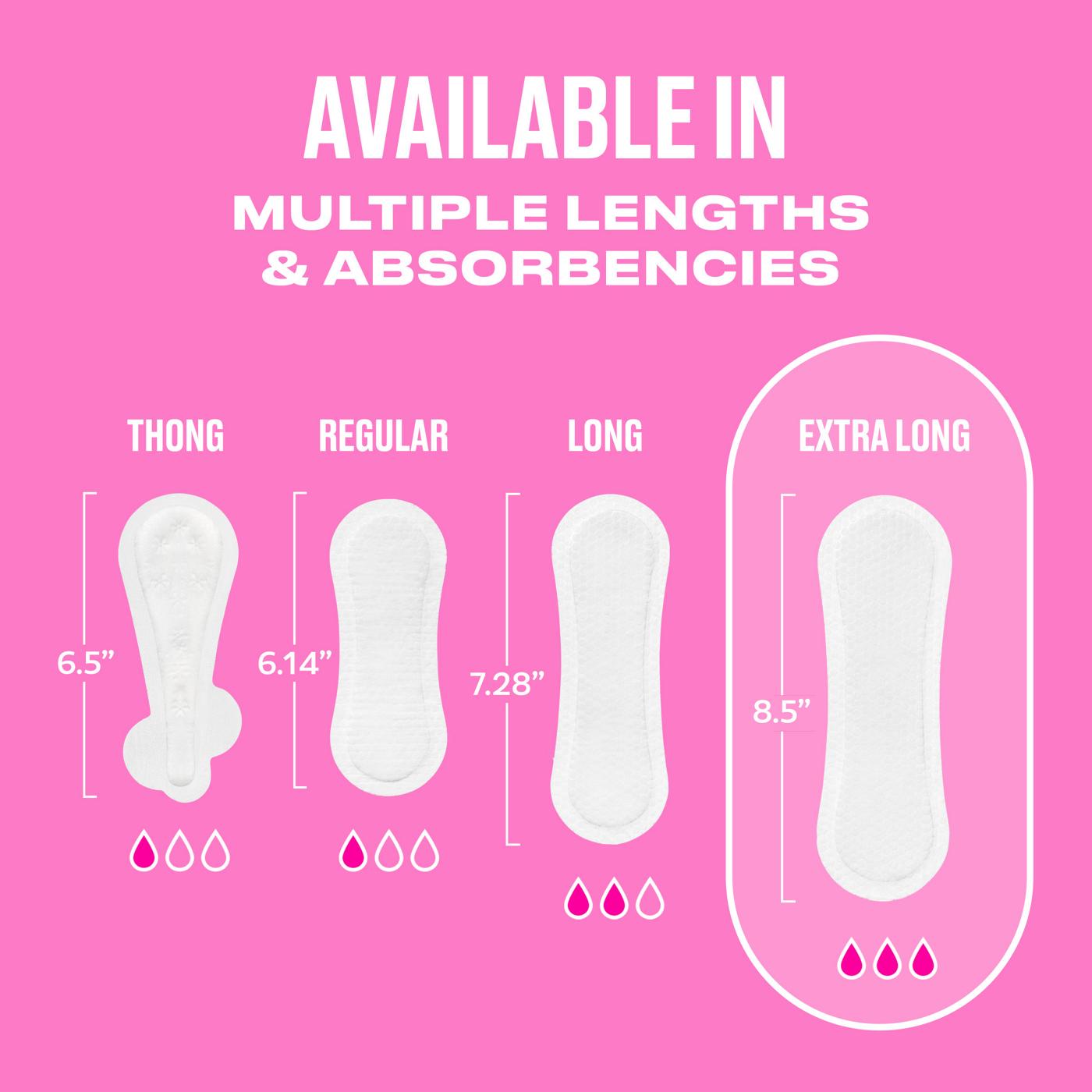 Carefree Panty Liners - Extra Long Liners, Unwrapped, Unscented; image 9 of 11