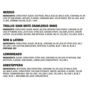 Nerds, Trolli, Now & Later, Lemonhead & Gobstopper Assorted Halloween Candy