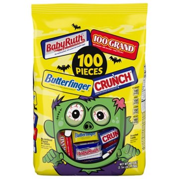 Crunch, Butterfinger, Baby Ruth & 100 Grand Assorted Halloween Candy